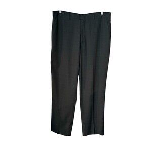 Andrew Fezza Men's 40x32 Plaid Black Straight Leg Slacks Dress Pants